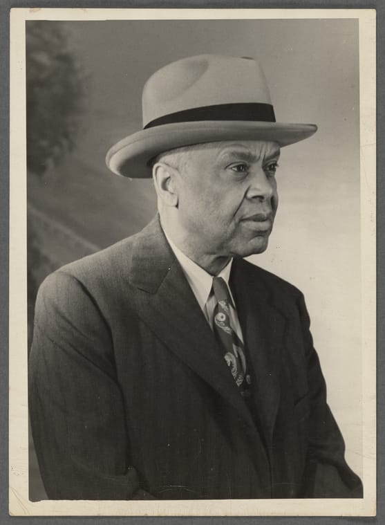 A photo of filmmaker Oscar Micheaux in old age