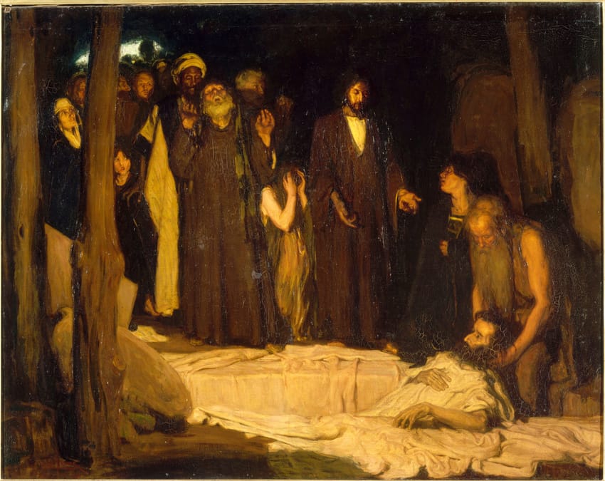 Raising of Lazarus&nbsp;or&nbsp;Resurrection of Lazarus, by Henry Ossawa Tanner (1896)