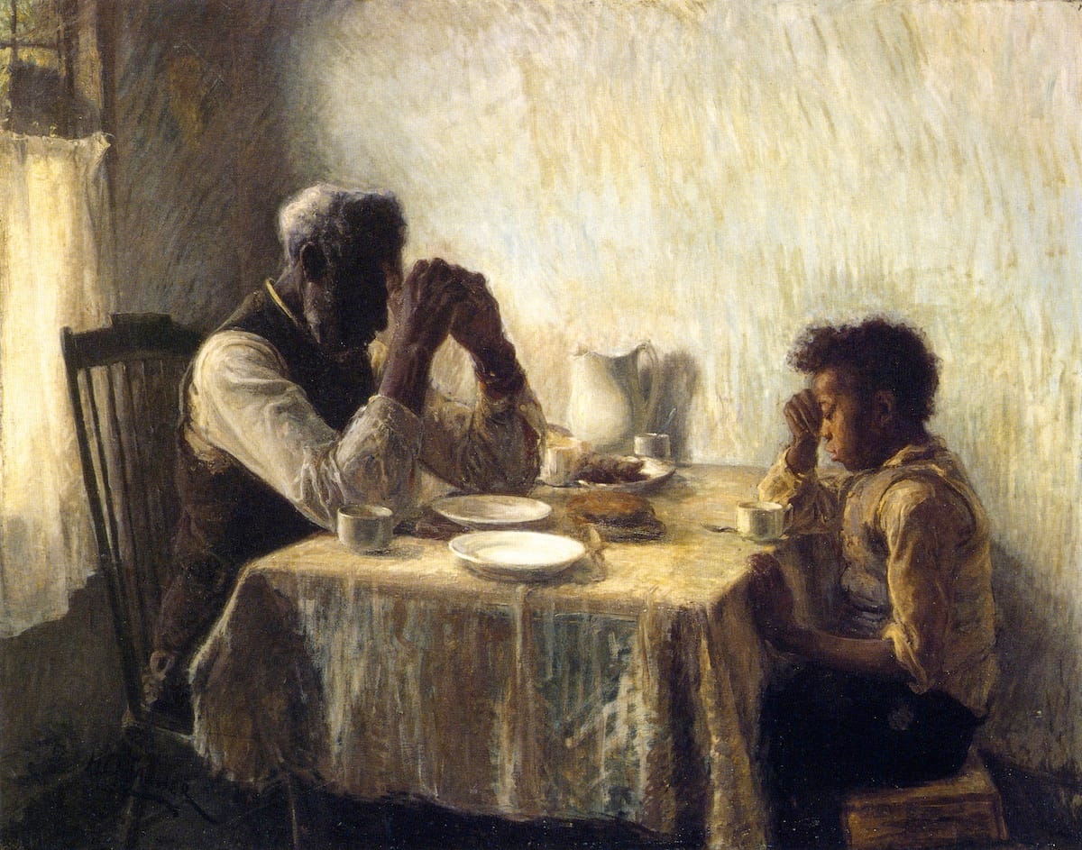 The Thankful Poor by Henry Ossawa Tanner, 1894. A spiritual moment between a young boy and an elderly man.