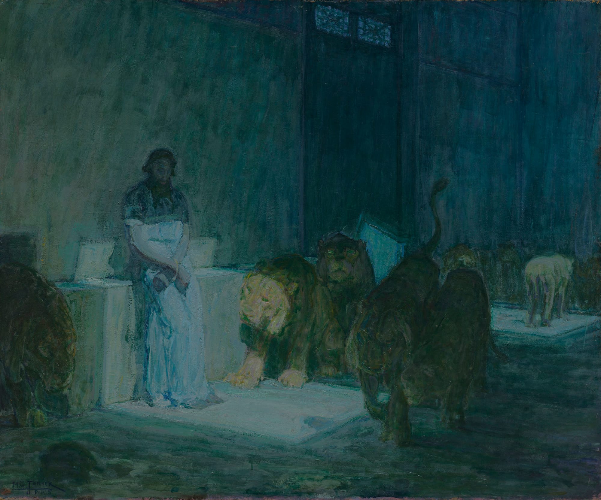 Daniel in the Lions' Den by Henry Ossawa Tanner (1918)