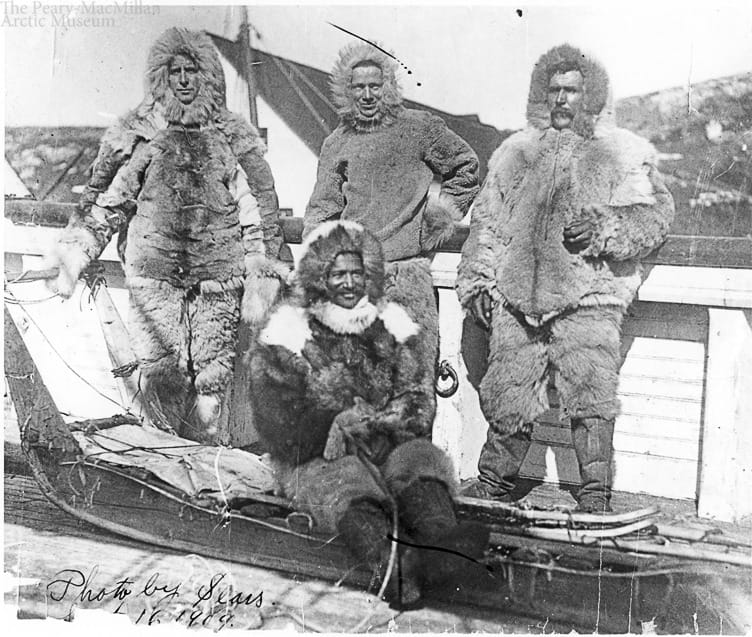 The North Pole expedition including Henson and Peary