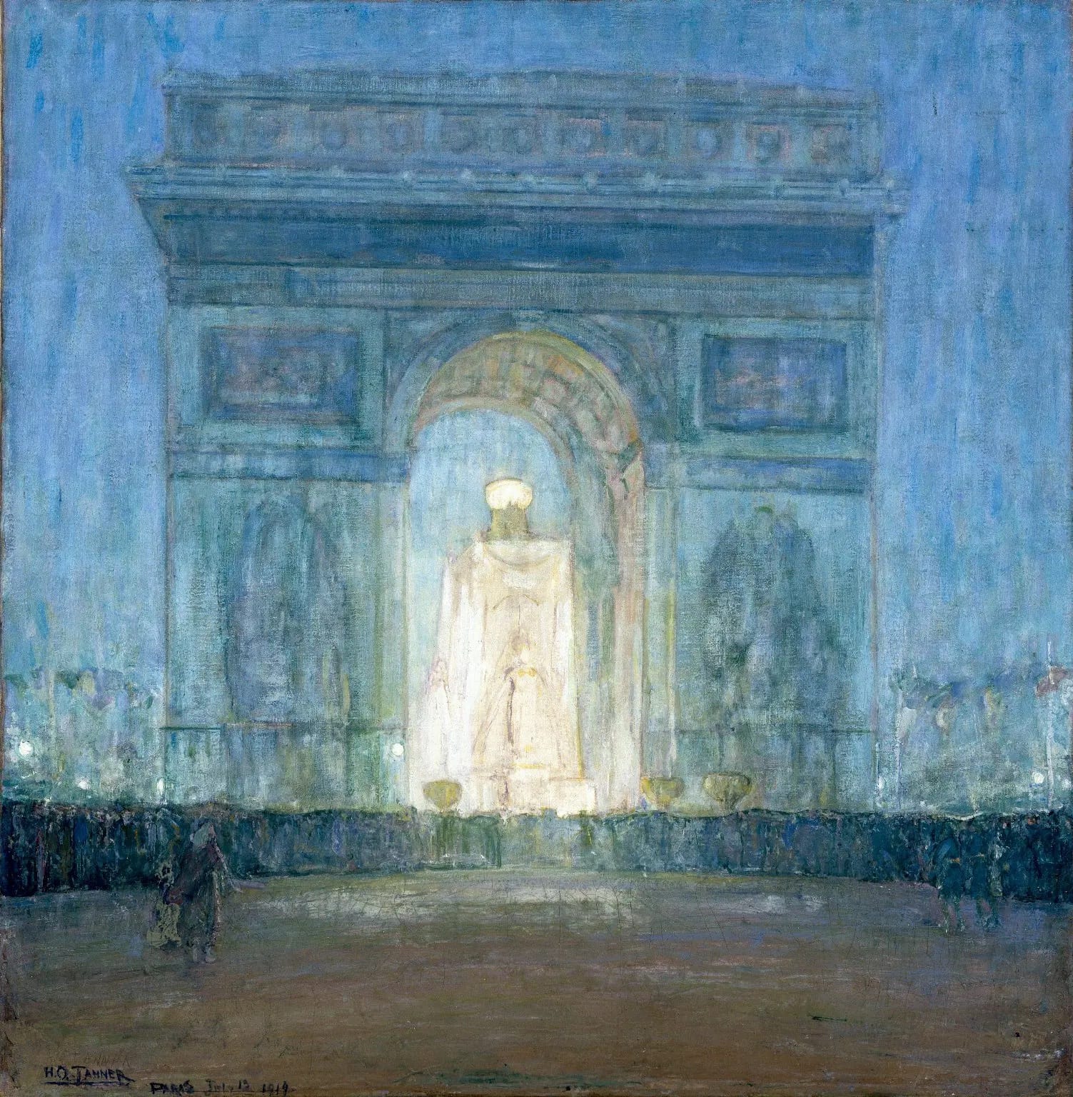 The Arch by Henry Ossawa Tanner (1919) Painting of Celebration of the Dead on July 13, 1919 in Paris