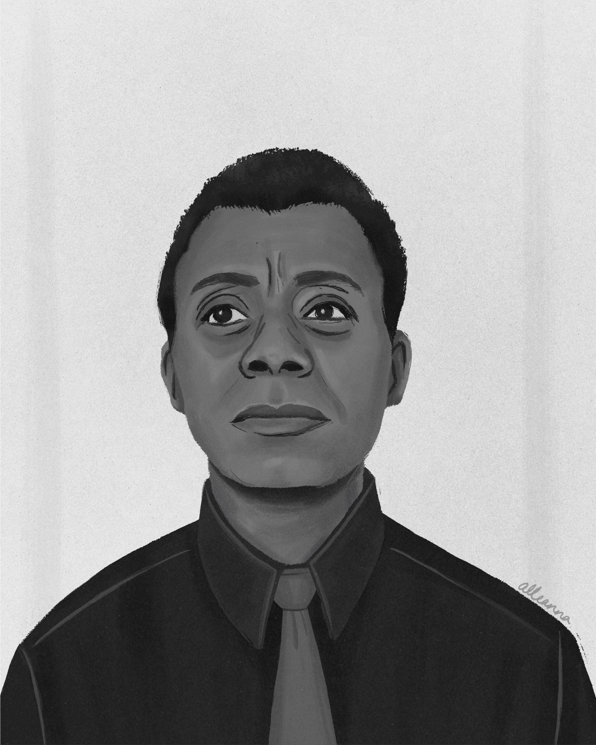 an illustration of the writer James Baldwin by Alleanna Harris