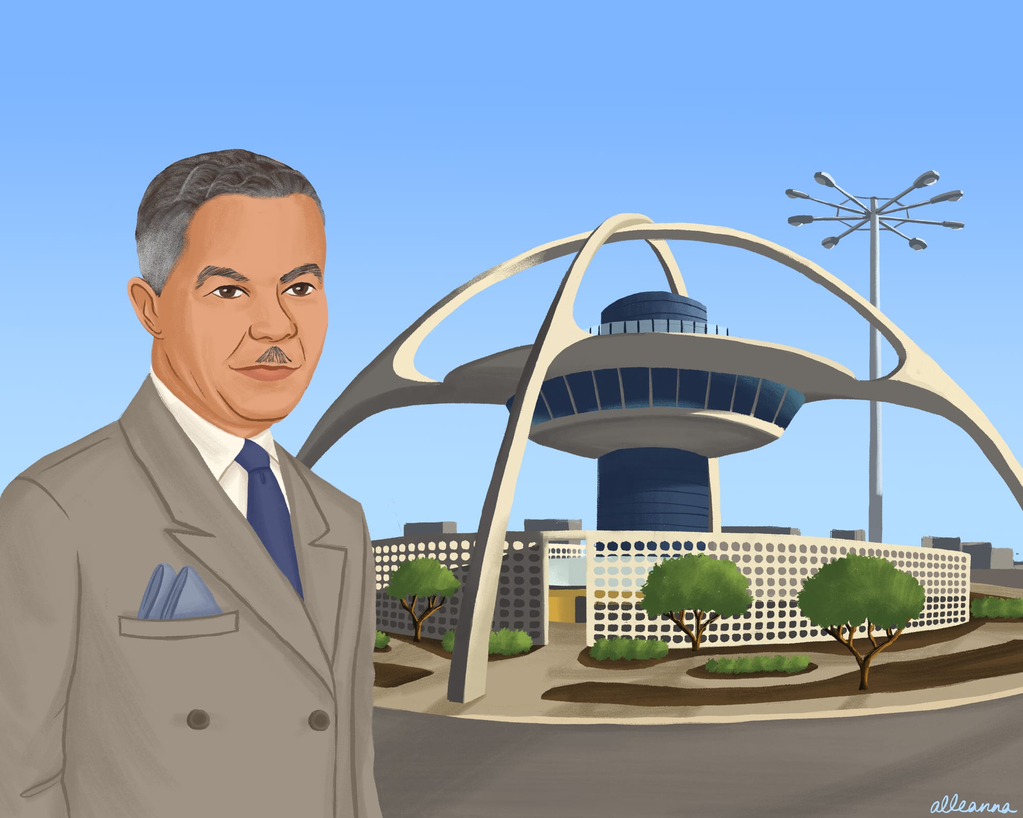 an illustration of the Black architect Paul R. Williams