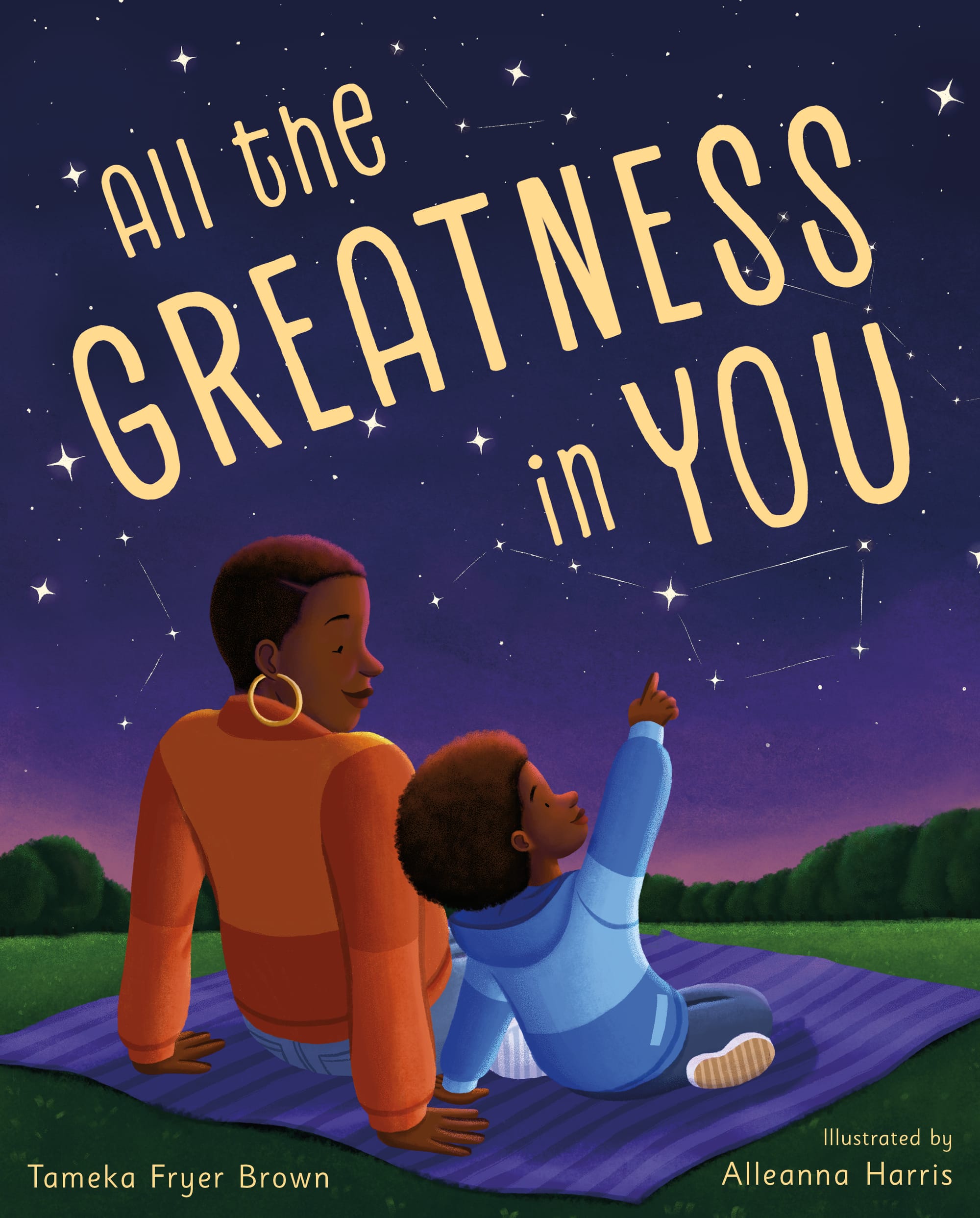 The cover of the picture book All the Greatness in you, illustrated by Tameka Fryer Brown and illustrated by Alleanna Harris.