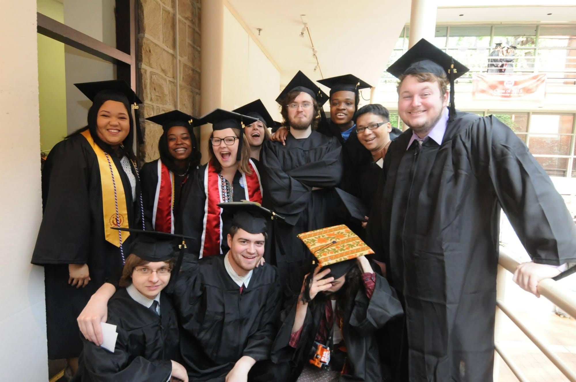 Alleanna Harris and friends/fellow animation majors getting ready for the UArts graduation.