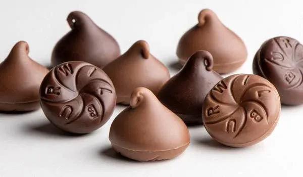 Milk chocolate and dark chocolate Wilbur Buds.
