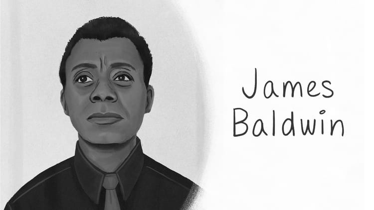 the legendary writer James Baldwin, illustrated by Alleanna Harris