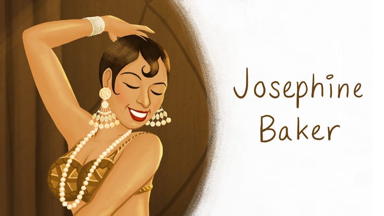 An illustration of Josephine Baker, illustrated by Alleanna Harris