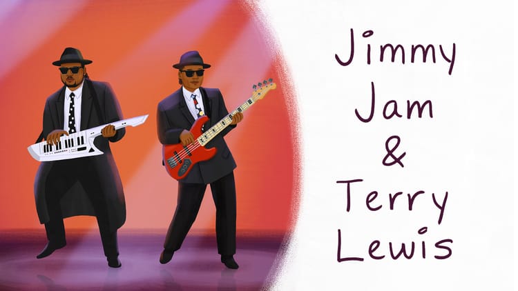 Jimmy Jam and Terry Lewis, illustration by Alleanna Harris