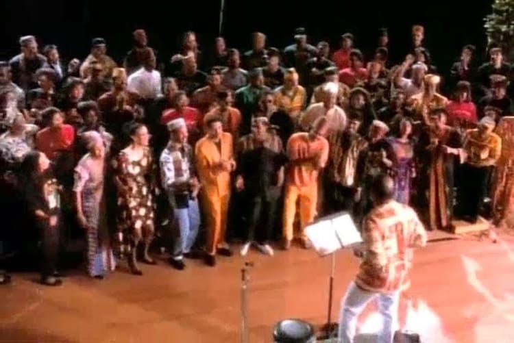a still image from the music video for Hallelujah, arranged by Mervyn Warren