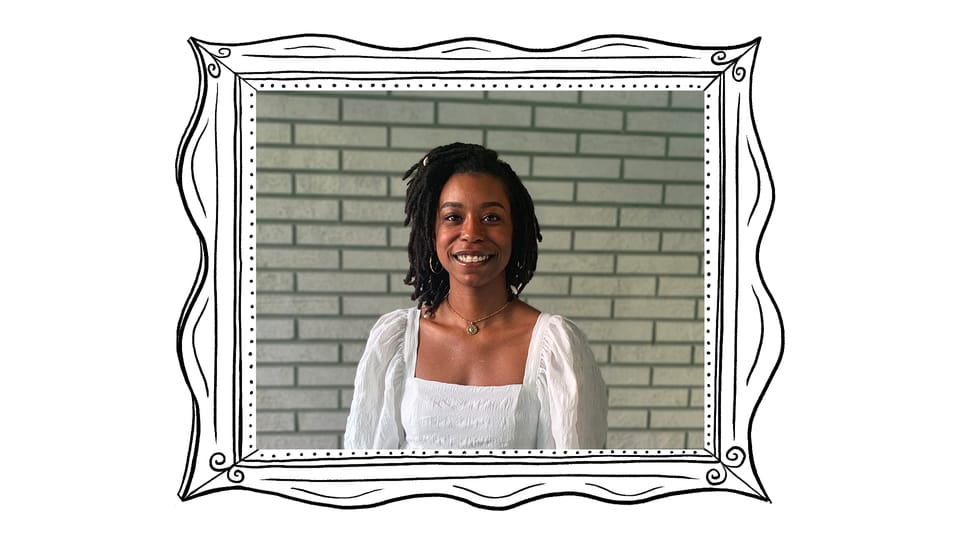 Alleanna's headshot in an illustrated frame.