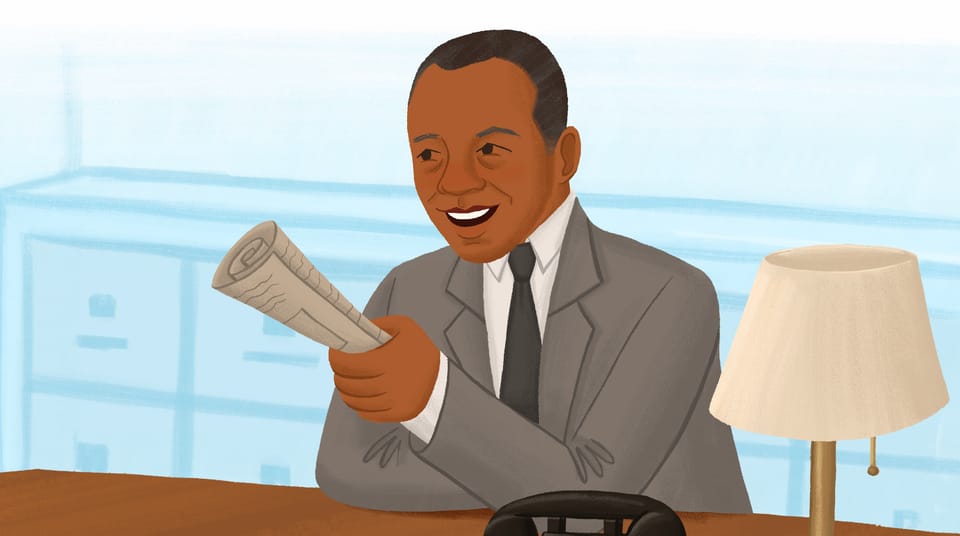 Victor Hugo Green, the creator of the Green Book. From the picture book Opening the Road, written by Keila V. Dawson.